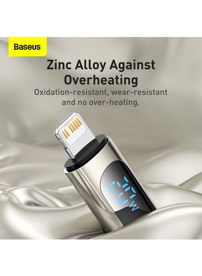 Baseus - USB C to Lightning Cable, 20W PD Type C to Lightning Cord with LED Display Compatible with iPhone 14 Pro Max 13/13 Pro 12 Pro Max 12 11 X XS XR 8 Plus, AirPods Pro, Supports Power Delivery 2M Black - Image 1
