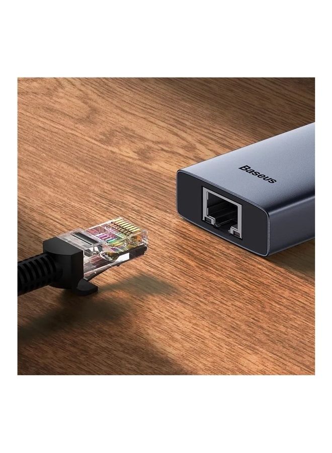 Baseus - USB-C Hub (7-in-1) with 4K HDMI, 100W Power Delivery, RJ45 Ethernet, 2 USB-A 3.0, 5Gbps Data Ports, microSD and SD Card Reader,  for MacBook Air, MacBook Pro, XPS, Huawei MateBook and other Type-C port devices Grey - Image 1