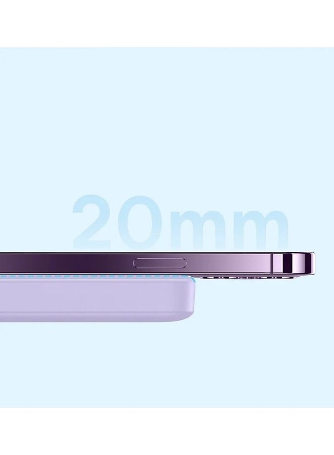 10000 mAh MagSafe Portable Charger, 10000mAh Wireless Magnetic Power Bank with 20W PD Type-C Cable, Slim Compact Battery Pack for iPhone 16/16 Pro/16 Pro Max, iPhone 15/14/13/12 Series, Fast Charging MagSafe-Compatible Charger for All Wireless Devices Purple