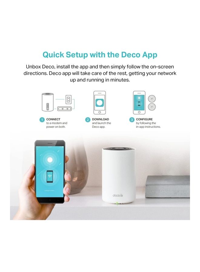 TP-LINK - Deco AXE5400 Tri Band Wi-Fi 6E Mesh System Deco XE75 Covers up to 2900 Sq. Ft, Replaces Wi-Fi Router and Extender, AI Driven Mesh, New 6GHz Band, 1 Pack, Deco XE75(1-pack) White - Image 1