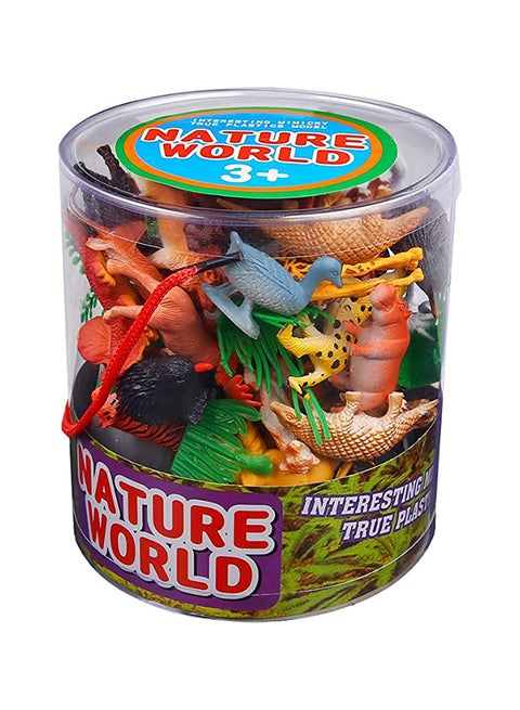 54-Piece Jungle Animals Figure Toys Set Non Toxic Multicolored 3+ Year cm