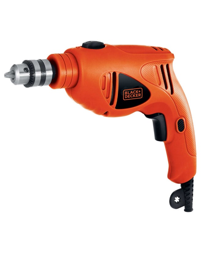 Hammer Drill with Variable Speed for Wood Steel and Masonry Drilling And 5-Pieces High Performance Masonry Drill Bits 500W HD5010VA5-B5 Orange/Black