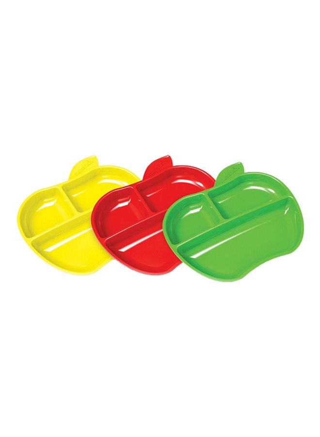 Munchkin Pack Of 3 Lil' Apple Divided Toddler Plates  - Image 2