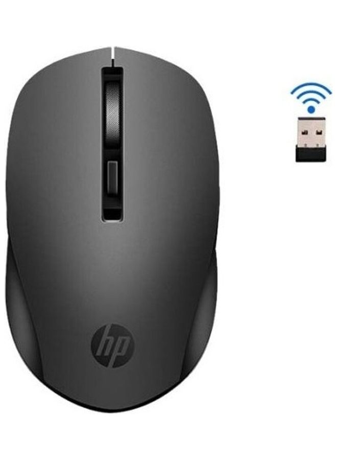 S1000 Plus Wireless USB Mouse, 2.4GHz Wireless Dongle, Up to 1600 DPI, Optical Sensor, Ambidextrous Design, Silent Clicks Black