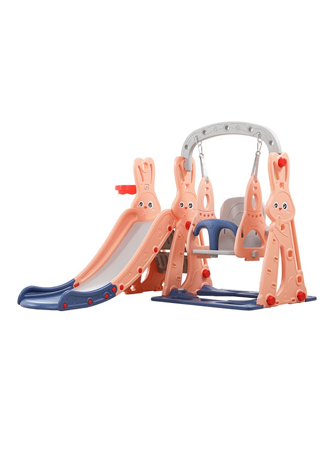 شيانغ يو لعبة أنشطة داخلية من أرجوحة وزحليقة مصنوعة من البلاستيك بتصميم أرنب 143X140X110سم - Image 1