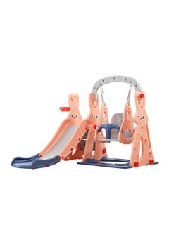 3-In-1 Non-Toxic Swing Slide Playset For Kids, Rabbit 140x110x143cm