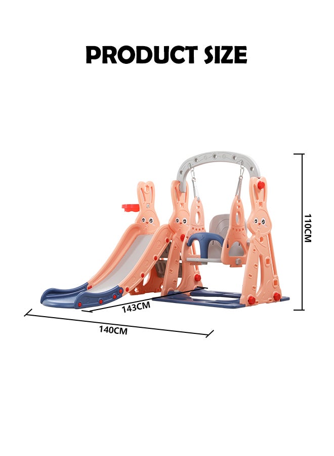 XIANGYU - 3-In-1 Non-Toxic Swing Slide Playset For Kids, Rabbit 140x110x143cm - Image 1