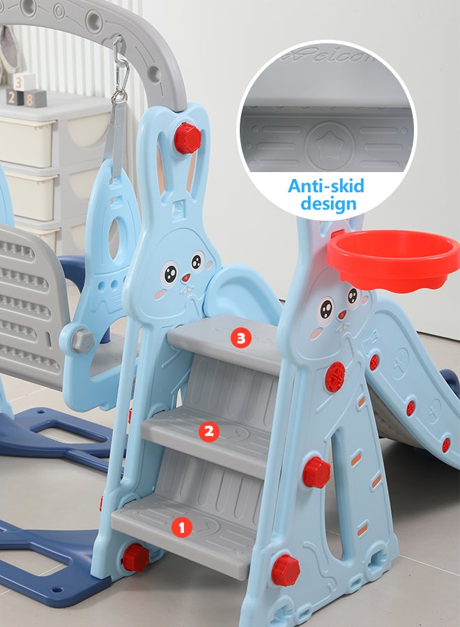 شيانغ يو مجموعة ألعاب 3 في 1 أرجوحة ومزلاق مع طوق كرة السلة 143x140x110سم - Image 2