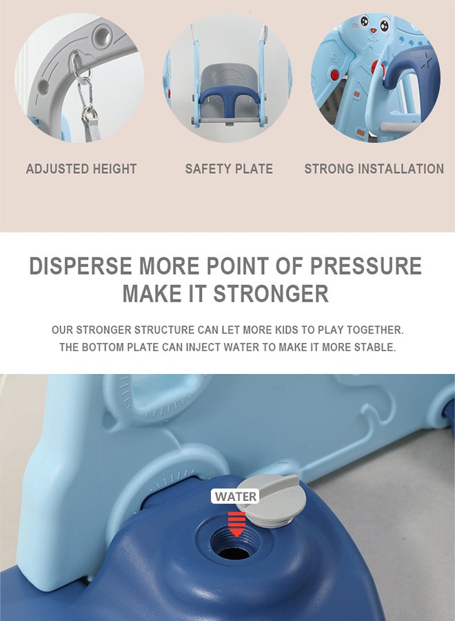 شيانغ يو مجموعة ألعاب 3 في 1 أرجوحة ومزلاق مع طوق كرة السلة 143x140x110سم - Image 4