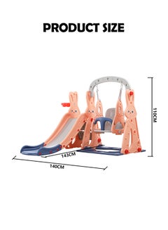 XIANGYU 3-In-1 Anti Skid Swing Slide Basketball Hoop, Rabbit 143X140X110cm  - Image 2