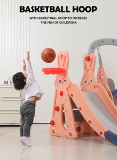 XIANGYU 3-In-1 Anti Skid Swing Slide Basketball Hoop, Rabbit 143X140X110cm  - Image 4