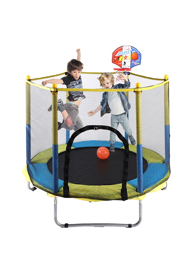 5.5 Feet Kids Jumping Trampoline With Net Enclosure 140x140x120cm