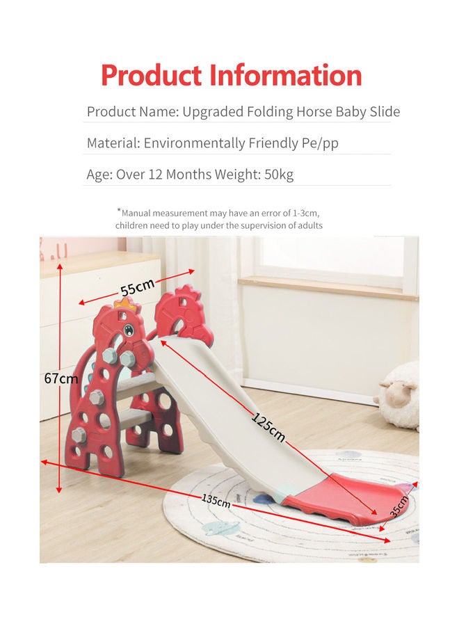 Kidle - 2 In 1 Childrens Slide With Basketball Hoop Indoor Home Multi-Function Combination Folding Toys - Image 1
