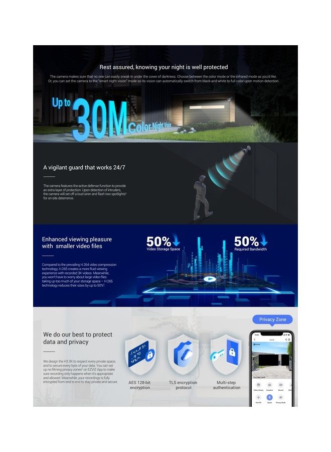 H3 Wi-Fi Smart Home Camera 3K 5MP