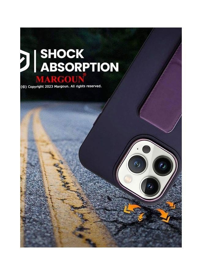 MARGOUN iPhone 14 Pro Max Case With Wrist Strap Finger Grip Kickstand Purple - Image 2