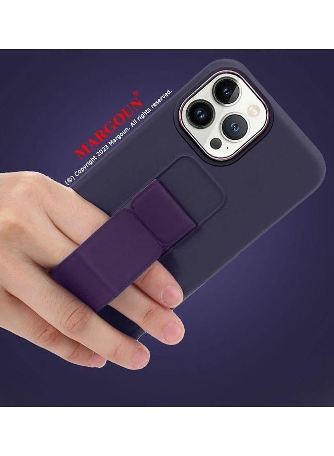 MARGOUN iPhone 14 Pro Max Case With Wrist Strap Finger Grip Kickstand Purple - Image 5