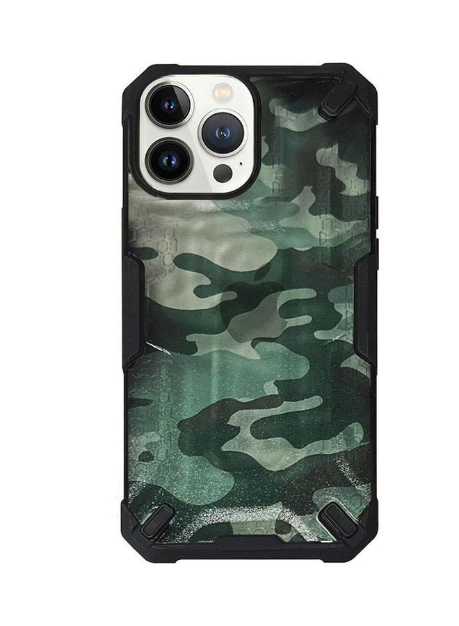 MARGOUN Apple iPhone 13 Pro Max Shockproof Camouflage Military Grade Drop Tested Phone Case Olive Green/Black - Image 1