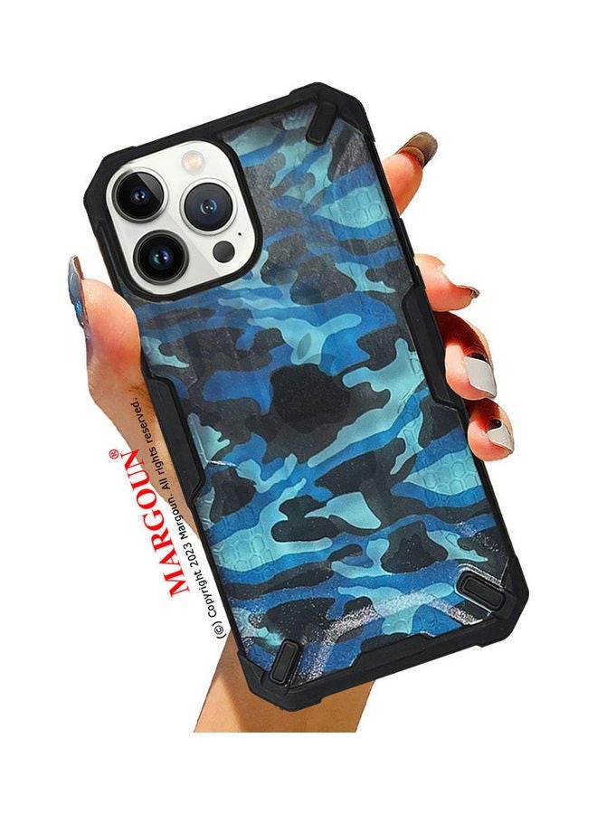 MARGOUN Apple iPhone 13 Pro Shockproof Camouflage Military Grade Drop Tested Phone Case Blue/Black - Image 4