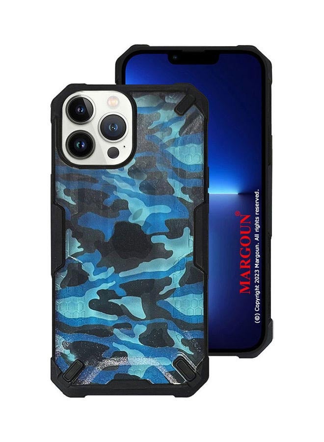 MARGOUN Apple iPhone 13 Pro Shockproof Camouflage Military Grade Drop Tested Phone Case Blue/Black - Image 5
