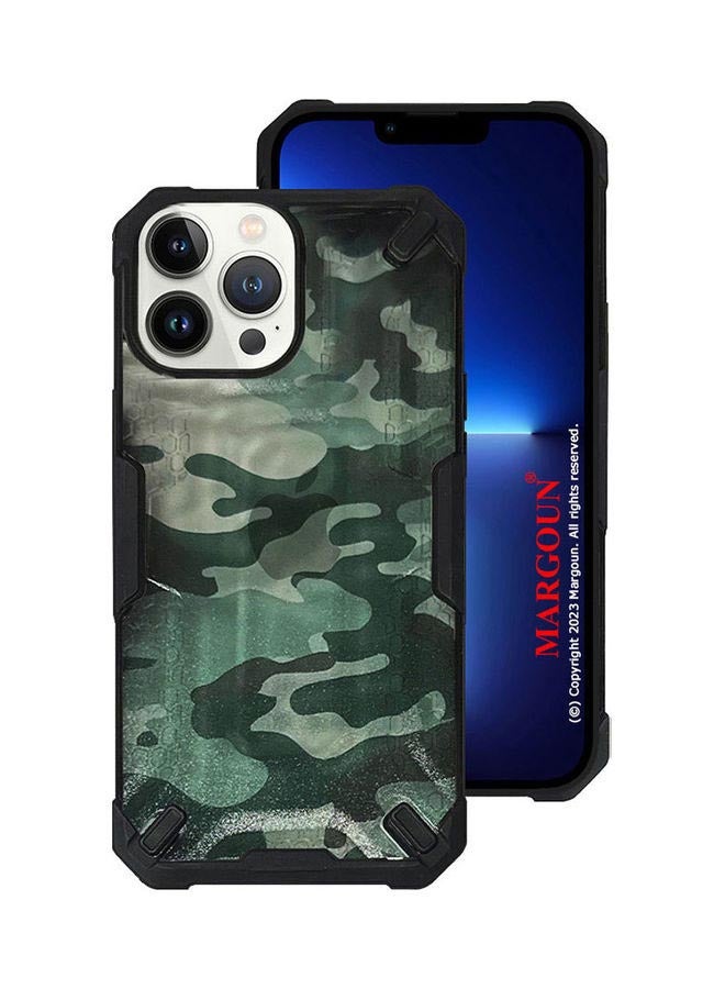MARGOUN Apple iPhone 13 Pro Shockproof Camouflage Military Grade Drop Tested Phone Case Olive Green/Black - Image 5