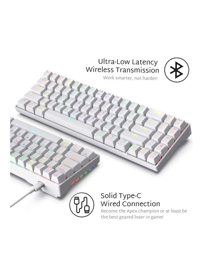 رويال كلودج RK71 Tri - لوحة مفاتيح الألعاب الميكانيكية اللاسلكية RGB RGB القابلة للتبديل السريع باللون البني  - Image 4