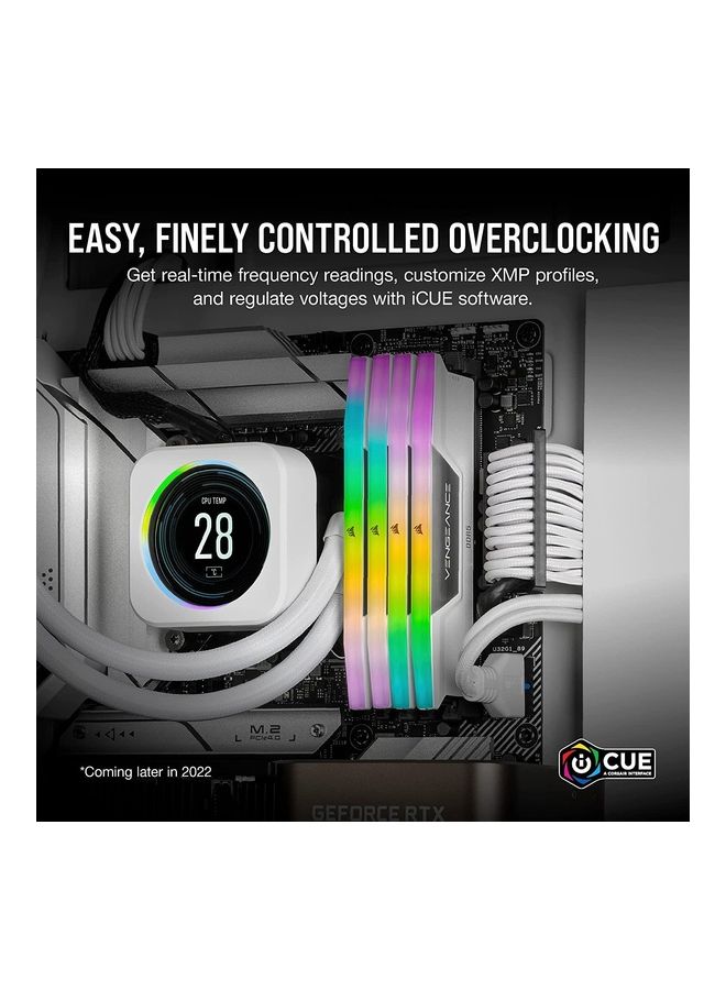 كورسير وحدة تخزين كمبيوتر مكتبي محسنة من فينجيانس RGB DDR5 32GB (2×16GB) 5200MHz C40 انتل (اضاءة RGB ديناميكية 10 مناطق، تحكم في الجهد الداخلي، ملفات XMP 3.0 مخصصة) CMH32GX5M2B5200C40W ابيض أبيض - v1683785197/N53404861A_5