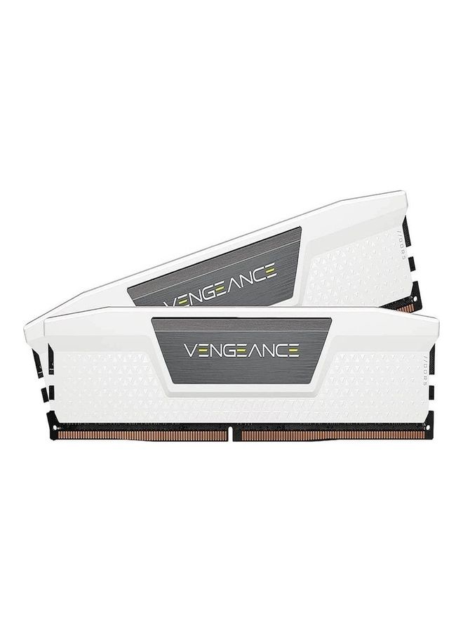 Vengeance DDR5 64GB 2 x 32GB 5200MHz C40 Intel Desktop Memory Onboard Voltage Regulation Custom XMP 3.0 Profiles Compact Form-Factor Solid Aluminum Heatspreader White