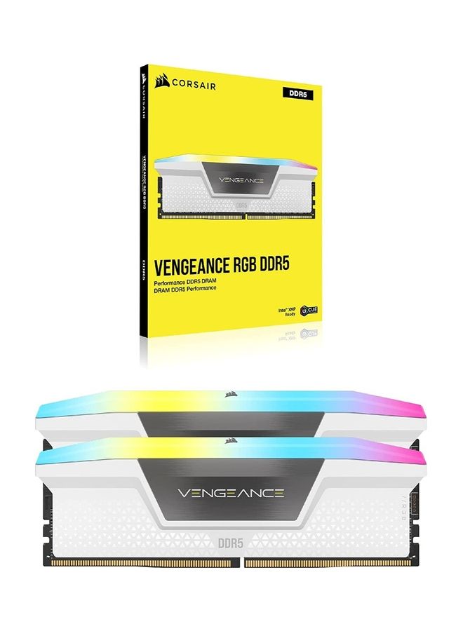 كورسير وحدة تخزين كمبيوتر مكتبي محسنة من فينجيانس RGB DDR5 32GB (2×16GB) 5200MHz C40 انتل (اضاءة RGB ديناميكية 10 مناطق، تحكم في الجهد الداخلي، ملفات XMP 3.0 مخصصة) CMH32GX5M2B5200C40W ابيض أبيض - v1683785198/N53404861A_7