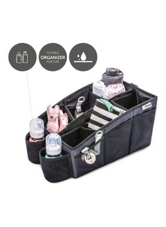 hauck Organize Me Car Seat Organizer Back Seat With Belt Attachment And Carry Handle, Cup Holders And Foldable Pockets, Greybox Without Content  - Image 3