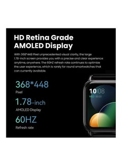 Haylou RS4 Plus Smart Watch Retina Amoled HD Display SpO2 Heart Rate Silicon Strap Black  - Image 2