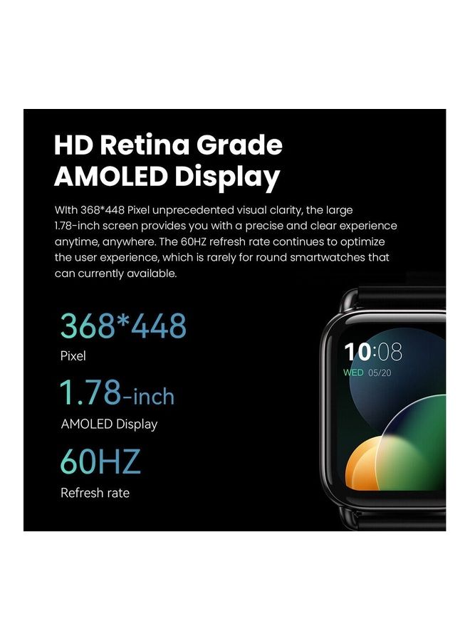 هايلو ساعة RS4 Plus الذكية Retina Amoled HD Display SpO2 معدل ضربات القلب وحزام السيليكون - Image 2