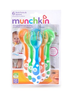 Munchkin Multi-coloured Forks and Spoons Set of 6 Set of 1  - Image 2