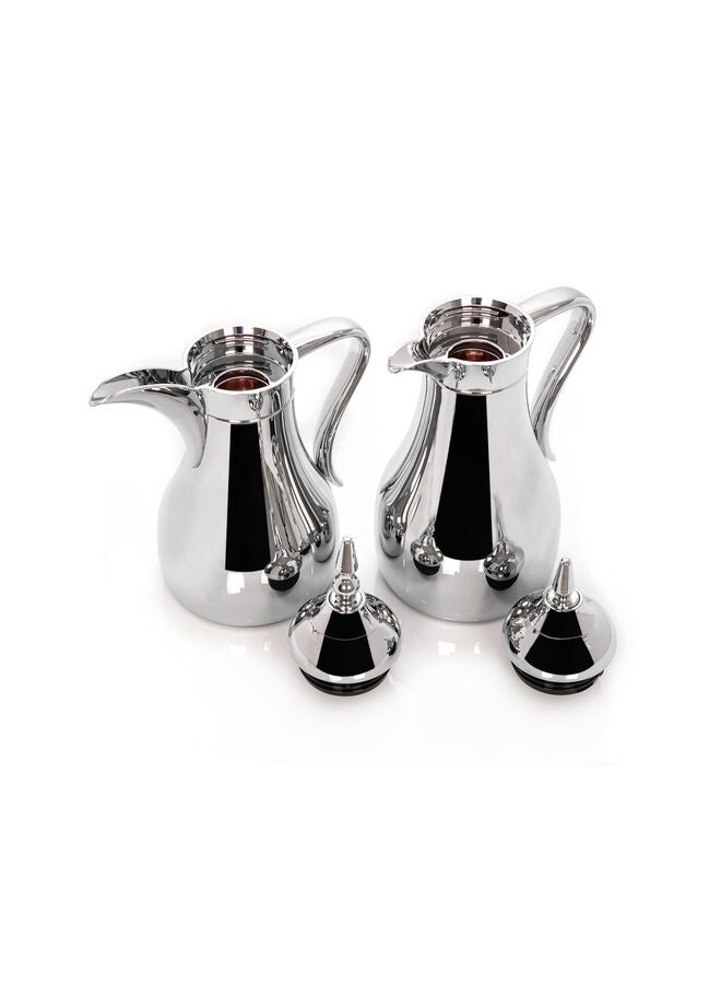 دلتي طقم ترمس معزول من قطعتين فضي 1لترات - Image 3