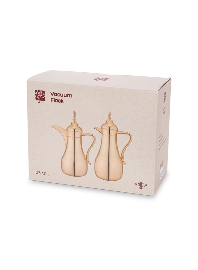 دلتي طقم ترمس معزول من قطعتين فضي 1لترات - Image 4