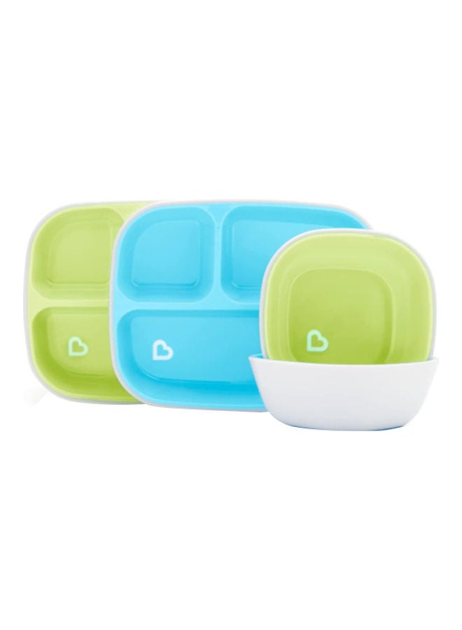 Munchkin 4 Piece Splash Dining Set-Blue/Green  - Image 1