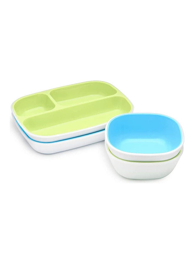 Munchkin 4 Piece Splash Dining Set-Blue/Green  - Image 3