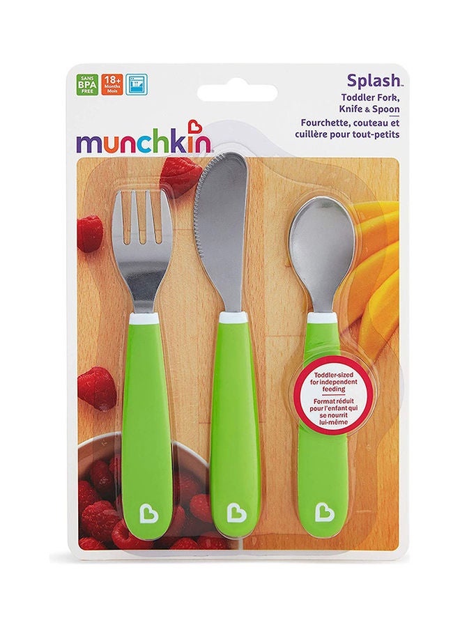 Splash Toddler Cutlery Set Fork, Knife & Spoon, Green - v1683810381/N53405168A_2