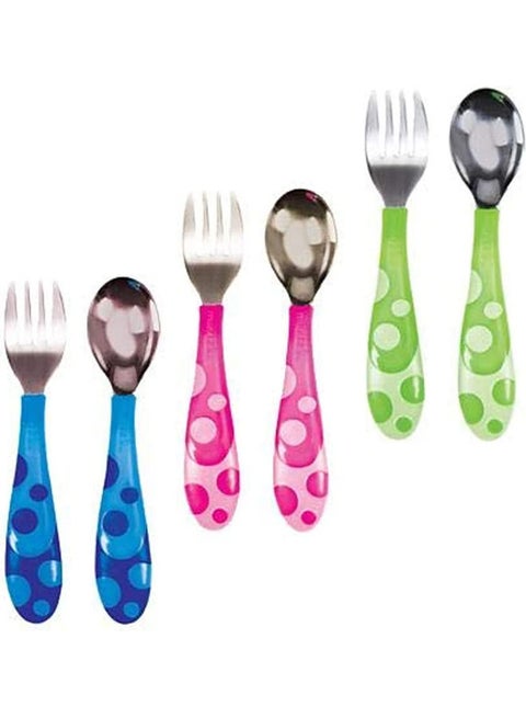 Toddler Fork and Spoon Set 1 Spoon and 1 Fork Assorted colours