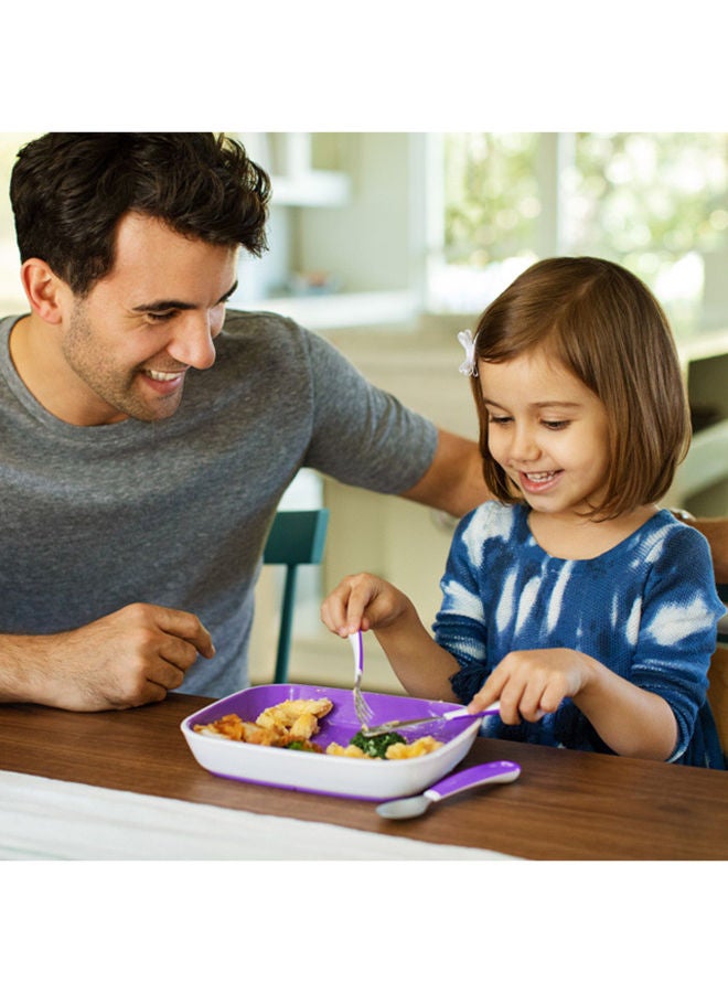 Munchkin Splash Toddler Cutlery Set Fork, Knife & Spoon, Purple  - Image 3