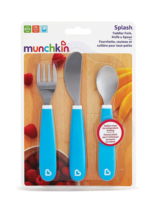 Splash Toddler Cutlery Set Fork, Knife & Spoon, Blue - v1683811976/N53405193A_2