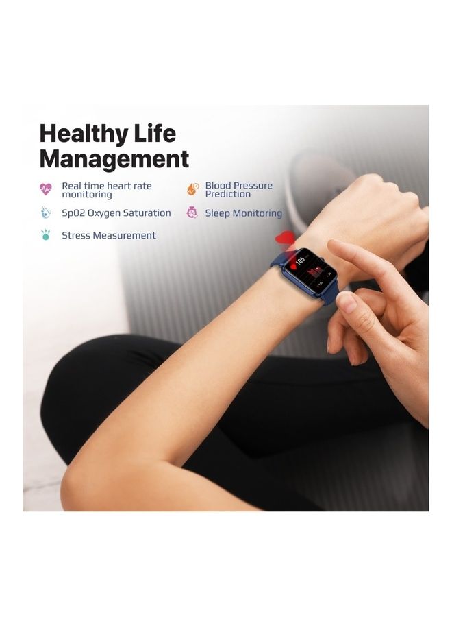 PROMATE - Smart Watch, Bluetooth 5.3 Health and Fitness Tracker with Media Storage, 1.78” AMOLED Display, 20 Day Battery Life, 37 Sports Modes and IP68 Water Resistance for iPhone 14, Galaxy S22, ProWatch-M18.B BLUE - Image 1