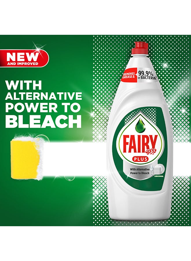 Fairy Plus Original Dishwashing Liquid Soap With Alternative Power To Bleach Green 600ml  - Image 3