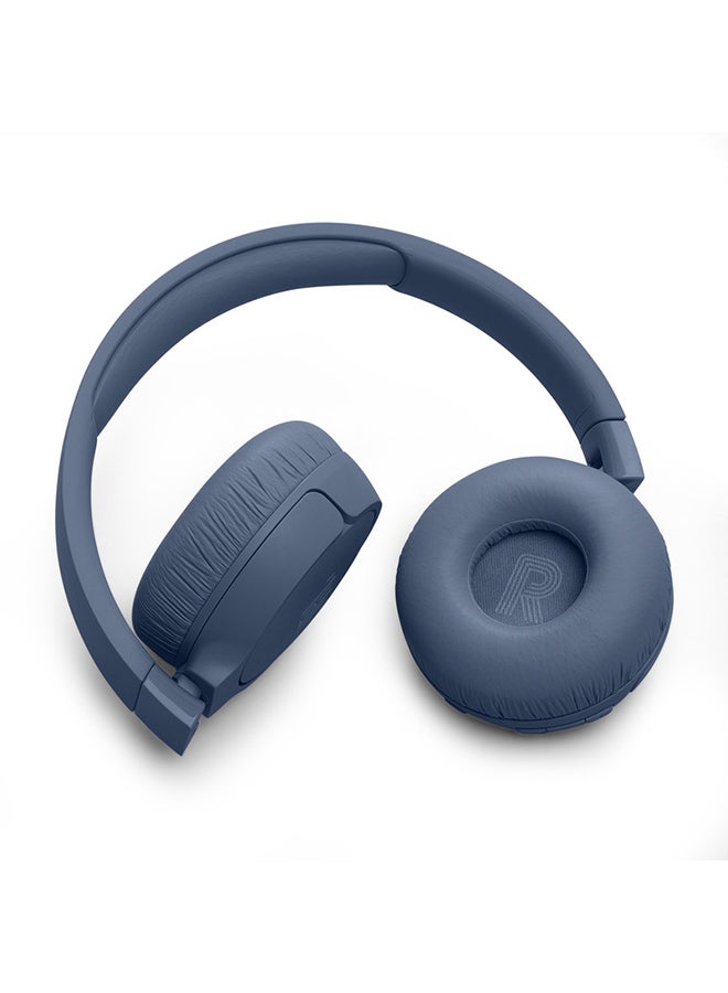 جي بي إل - سماعات أذن Tune 670 Adaptive Noice Canceling Wireless On Ear، صوت جهير نقي 5.3 مع صوت Le Audio، مكالمات بدون استخدام اليدين بالإضافة إلى اتصال صوتي متعدد النقاط باللون الأزرق لون أزرق - Image 1