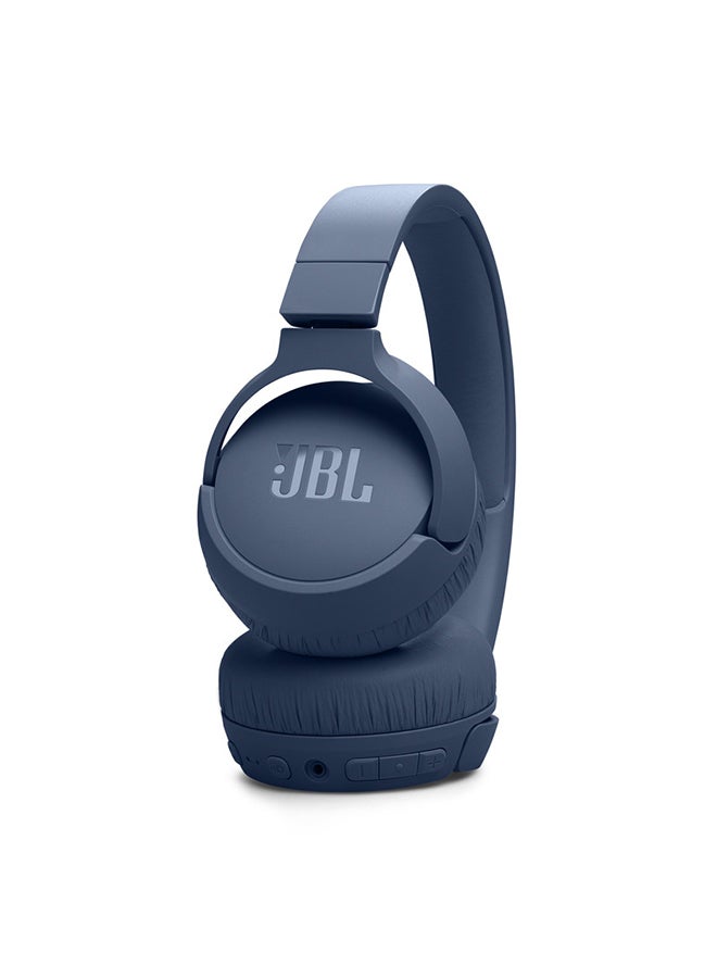 جي بي إل - سماعات أذن Tune 670 Adaptive Noice Canceling Wireless On Ear، صوت جهير نقي 5.3 مع صوت Le Audio، مكالمات بدون استخدام اليدين بالإضافة إلى اتصال صوتي متعدد النقاط باللون الأزرق لون أزرق - Image 1