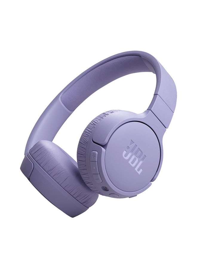 JBL Tune 670 Adaptive Noice Cancelling Wireless On Ear Headphones Pure Bass Sound 70H Battery With Smart Ambient Bluetooth Purple 