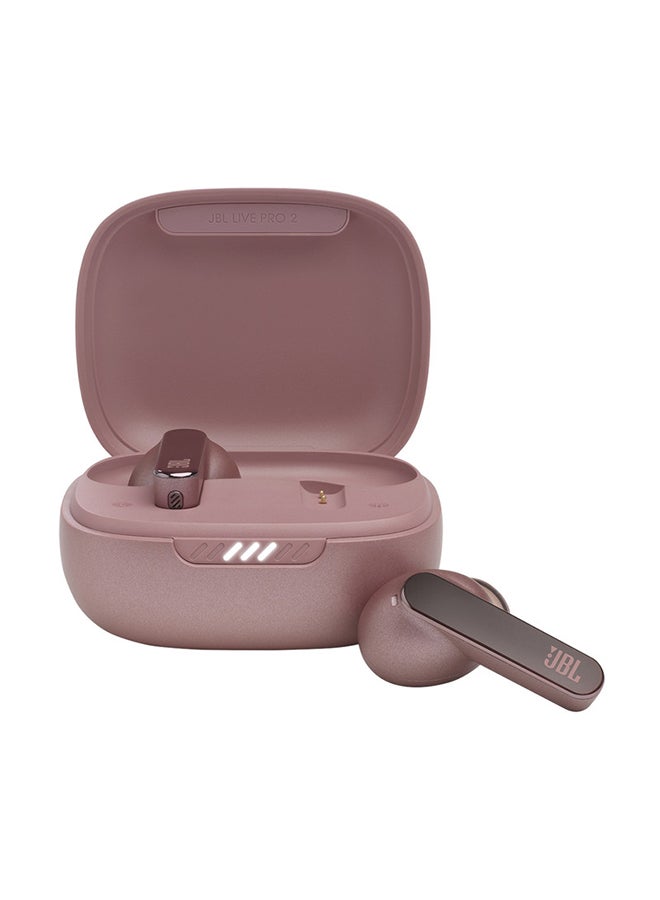 JBL - Live Pro 2 Wireless Noise Cancelling Earbuds Signature Sound 6 Mics For Perfect Calls With Zero Noise True Adaptive With Smart Ambient Rose - Image 1