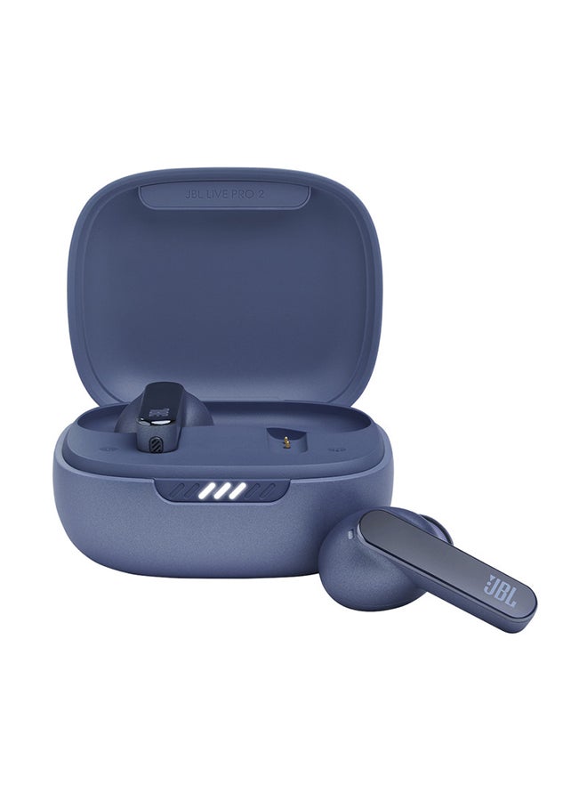 JBL - Live Pro 2 Wireless Noise Cancelling Earbuds 40 10 Plus 30 Hours Of Playback With Wireless Charging True Adaptive With Smart Ambient Oval Tubestm For Better Comfort Blue - Image 1