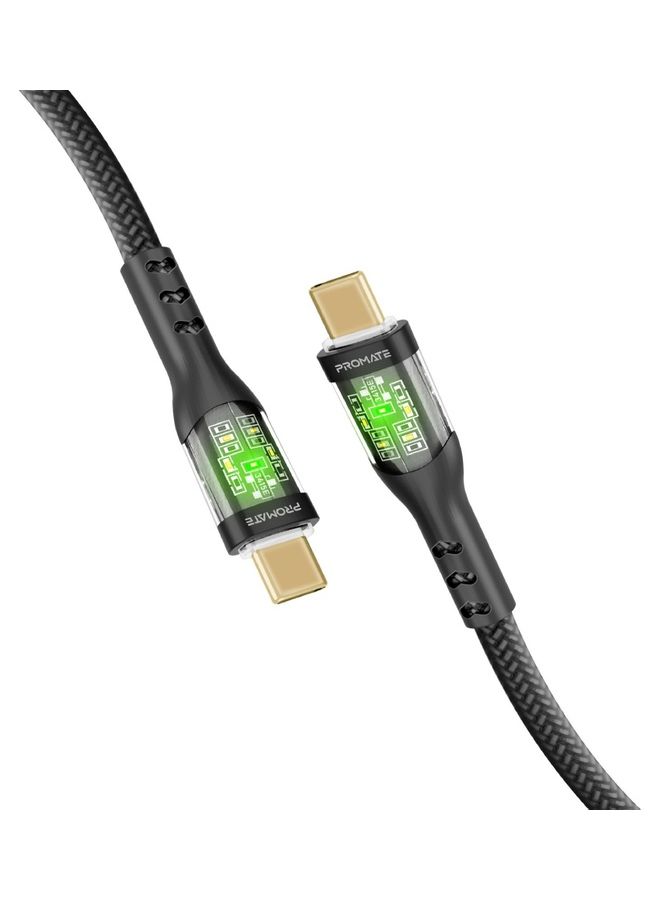 PROMATE Type-C To Type-C Premium Cable 60W Black  - Image 1