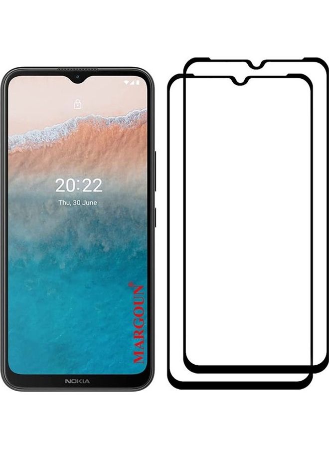 مارجون 2 Pack For Nokia C21 Plus Tempered Glass Screen Protector Full Glue Back Clear - Image 2