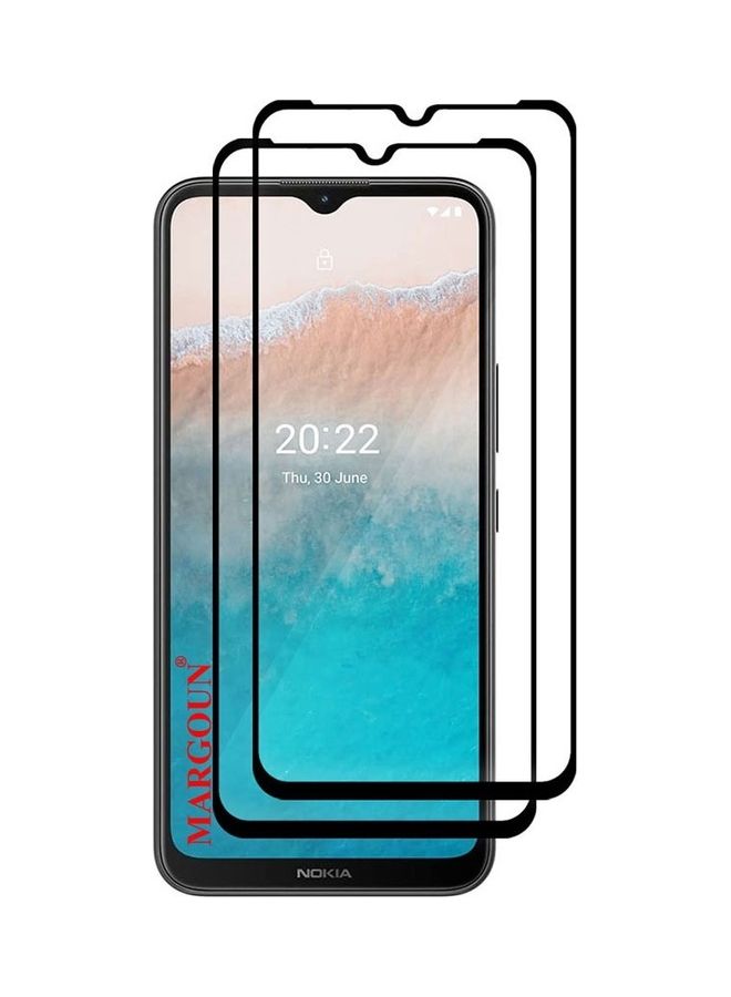 مارجون 2 Pack For Nokia C21 Plus Tempered Glass Screen Protector Full Glue Back Clear - Image 3